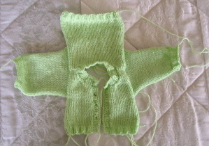 Unassembled little sweater.