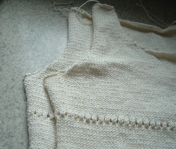 sweater pieces on the counter