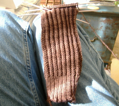 brown sock leg