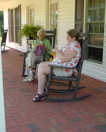 Great Gran and Becky on my Porch