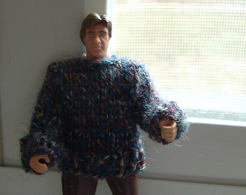 Han in his bulky knit