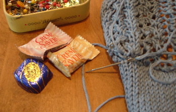 candy and a sweater
